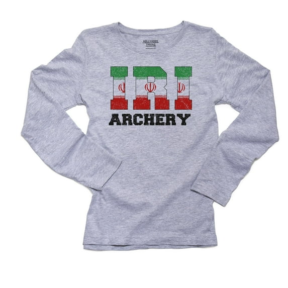 Iran Archery - Olympic Games - Rio - Flag Women's Long Sleeve Grey T-Shirt