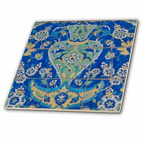 Iran, Esfahan, Royal Mosque, Interior Mosaic 8 Inch Ceramic Tile ct-312740-3