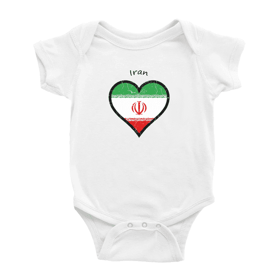 Iran Flag Heart Love Cute Baby Clothing Bodysuits Boy Girl Clothes