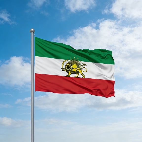 Iran Lion and Sun Flag, Iran Persia Flag former Iranian Banner for Historical Displays, Home Outdoor and Indoor Decor, Collector Collections