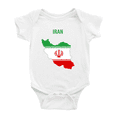 thumbnail image 1 of Iran Map Flag Cute Baby Rompers Baby Clothes (White, 3-6 Months), 1 of 5