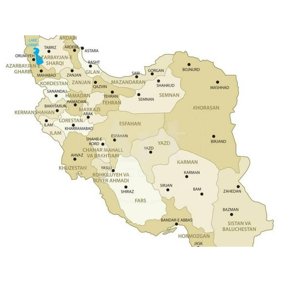 Iran Map, Unframed Art Print Wall Art by Refe Sold by Art.Com