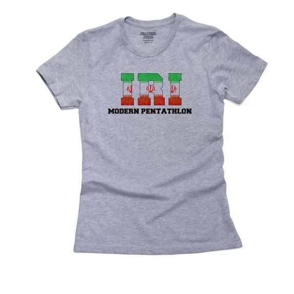 Iran Modern Pentathlon - Olympic Games - Rio - Flag Women's Cotton Grey T-Shirt