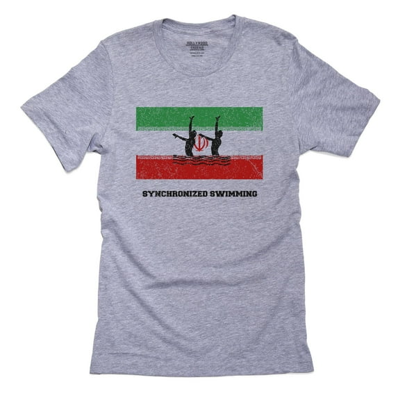 Iran - Olympic - Synchronized Swimming - Flag - Silhouette Men's Grey T-Shirt