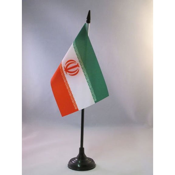 Iran Table Flag 4'' x 6'' plastic stick and base