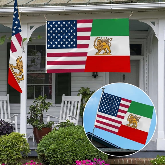 Iran Us Friendship Flag, 36X60 Inches Single-Sided Double-Printed - Material, Double Stitched Edges, Uv Resistant, Vibrant Colors, Durable Brass Grommets, Indoor Outdoor