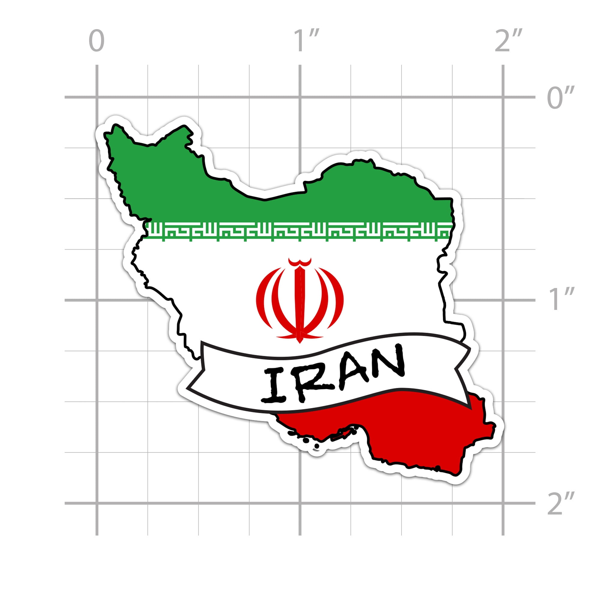 Iranian Shaped Iran Flag Sticker for water bottle phone tumbler hard ...