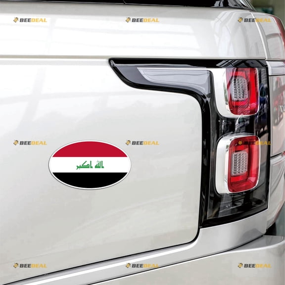 Iraq I Served Iraqi Flag Oval Car Magnet Magnetic Sticker Decal - 2 Pack Reflective 4" - for Truck Door Fridge Reusable Waterproof