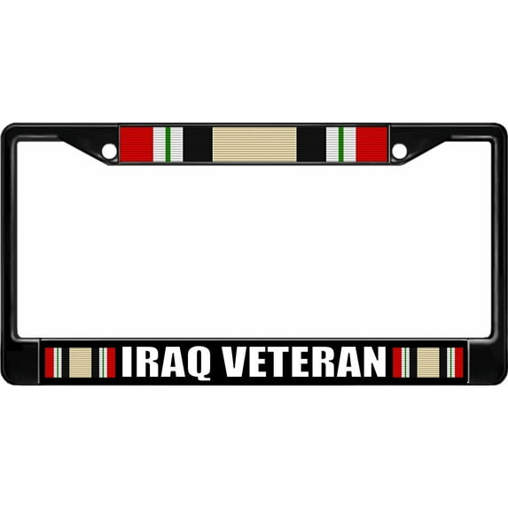 Iraq Veteran Black License Plate Frame