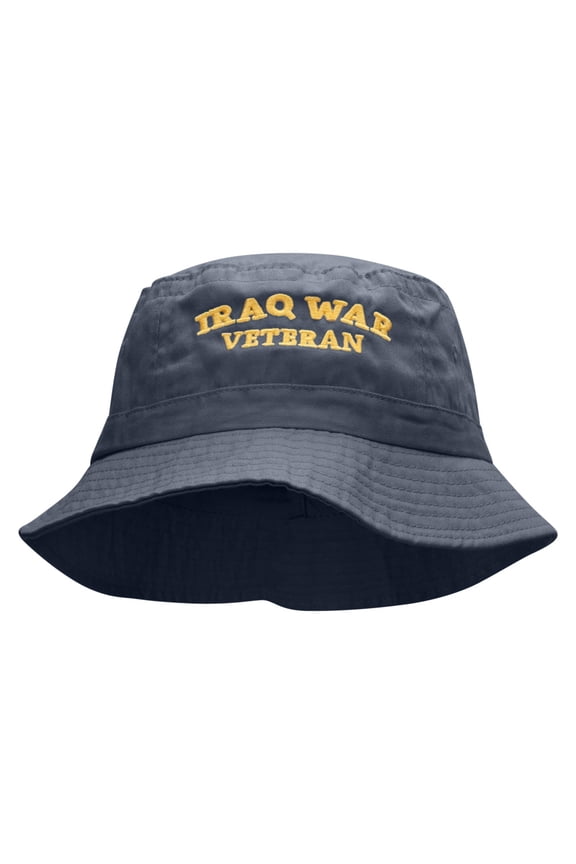 Iraq Veteran Embroidered Bucket Hat - Navy OSFM