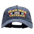 thumbnail image 1 of Iraq Veteran Ribbon Embroidered Washed Cotton Brass Buckle Cap - Navy OSFM, 1 of 5