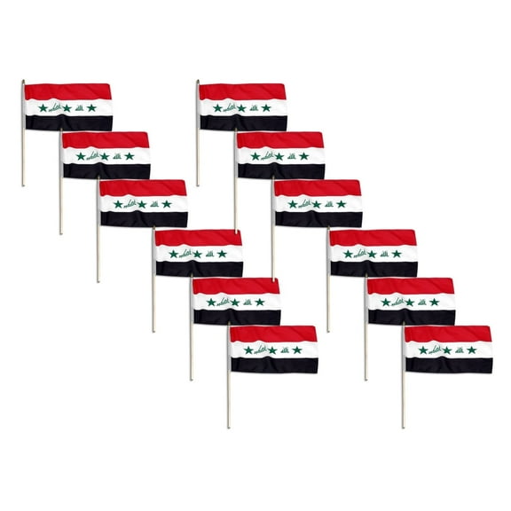 Iraq flag 12 x 18 inch - 12 PK