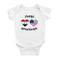 thumbnail image 1 of Iraqi American Flag Two Hearts Cute Baby Romper Bodysuit For Boy Girl (White, 0-3 Months), 1 of 5