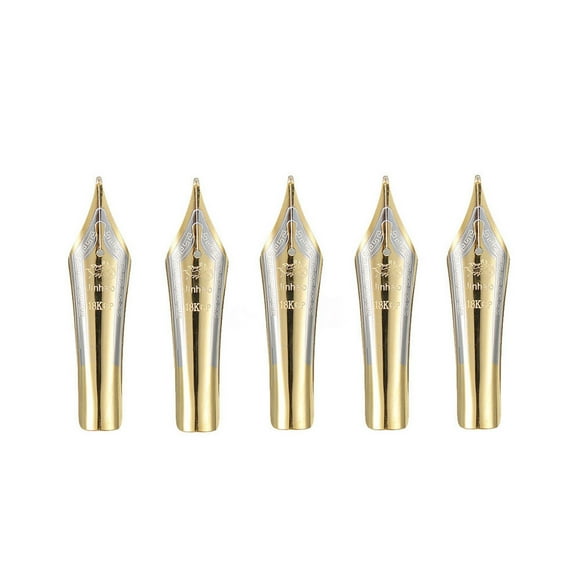 Iraurita Fountain Pen Nibs 5pcs Medium(0.5mm) Gold Nibs, Iridium Stainless Nib, Calligraphy Lovers' Essential
