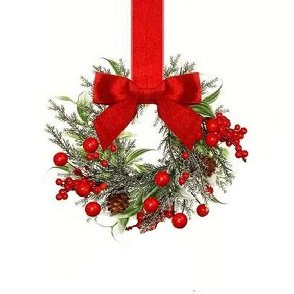 Ireezec Christmas Mini Wreaths , Holiday Decorations for Windows, Doors, Cabinets, Mantel, Wall, Tabletop, Indoor Outdoor Christmas Decor, Festive Home Decorations for Holiday Season
