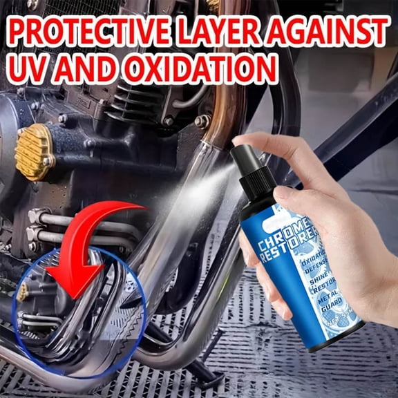 Ireezec Chrome Rust Remover and Polishing Agent for Car Parts, Oxidation Repair for Trim Strip Emblem Wheel, Metal Brightener with Anti Rust Protection, 100ml