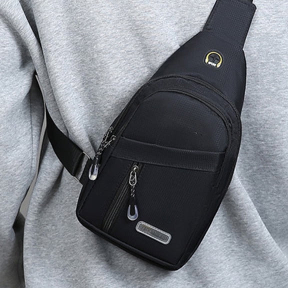 Ireezec Men's Crossbody Chest Bag, Lightweight Sports Fanny Pack with Zippered Pockets, Water-Resistant Waist Pack for Running, Hiking, Travel, Outdoor Activities, Hands-Free Phone Storage Bag