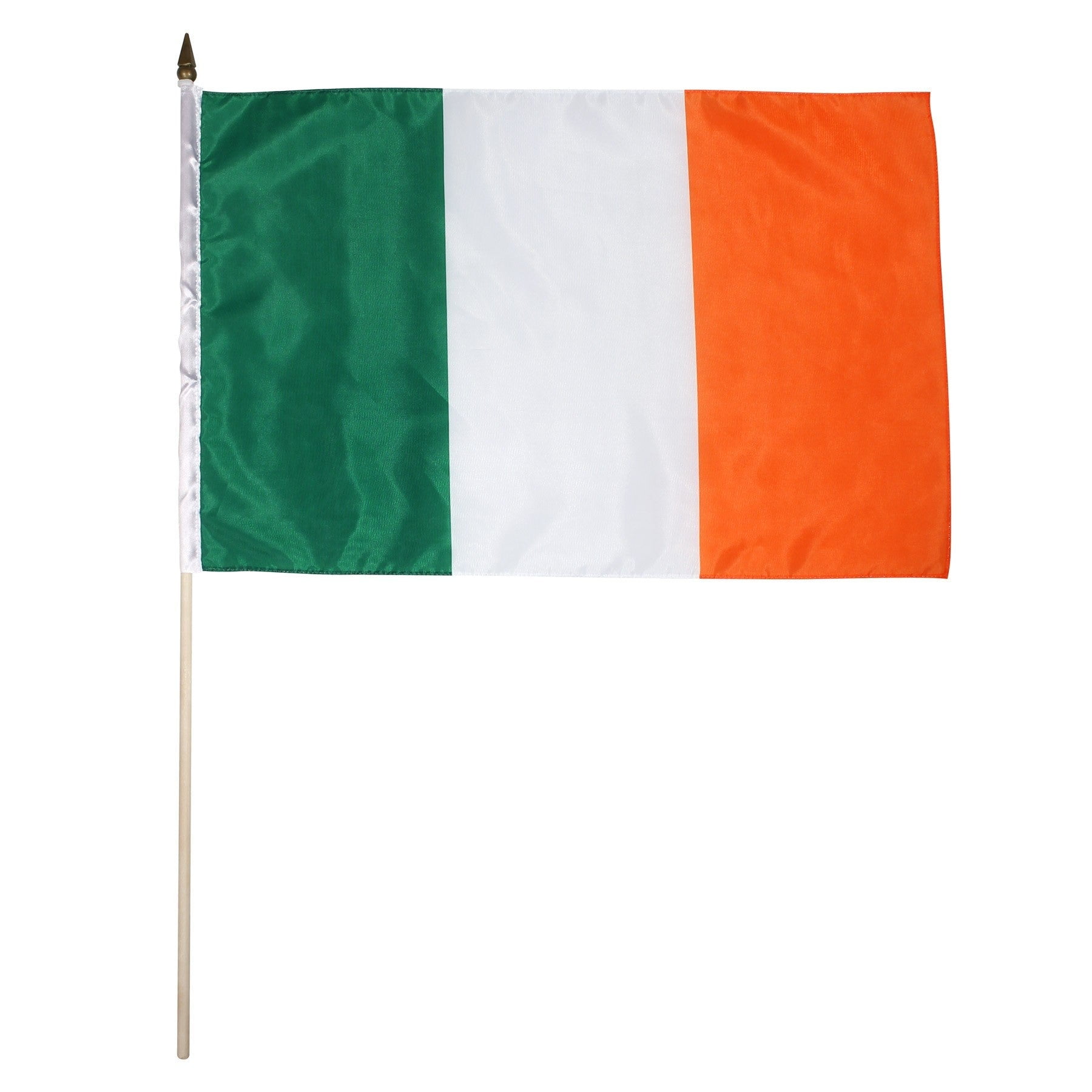 Ireland 12" x 18" Polyester Stick Flag with Wooden Staff