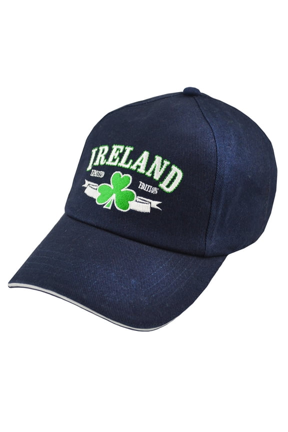Ireland Adult Shamrock Baseball Cap 100% Cotton Navy