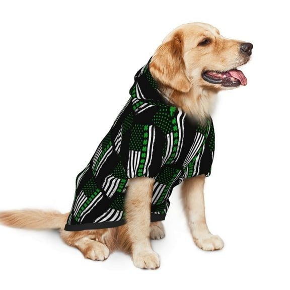 Ireland America Flag Shamrock Dog Hoodie Colorful Pullover Sweatshirts Small