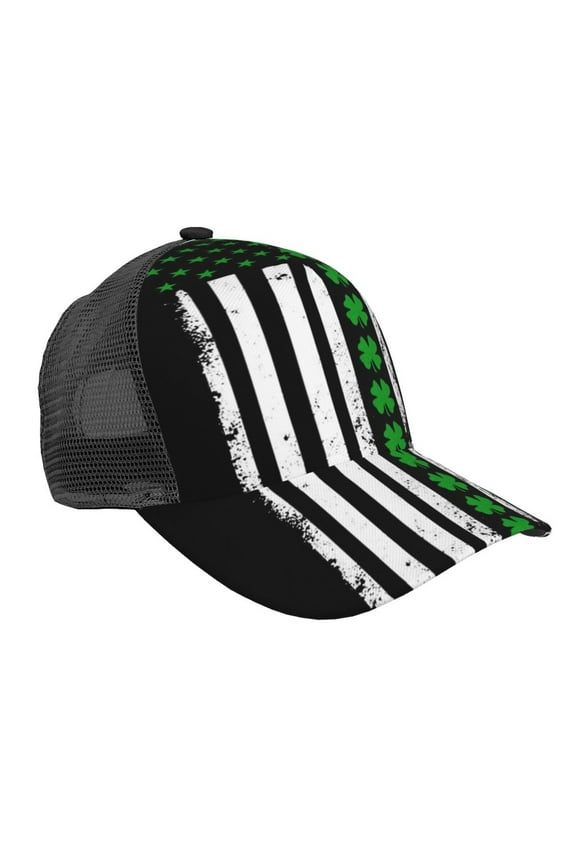 Ireland America Flag Shamrock Snapback Trucker Hats Baseball Caps Adjustable Mesh Back Ball Caps For Men Women