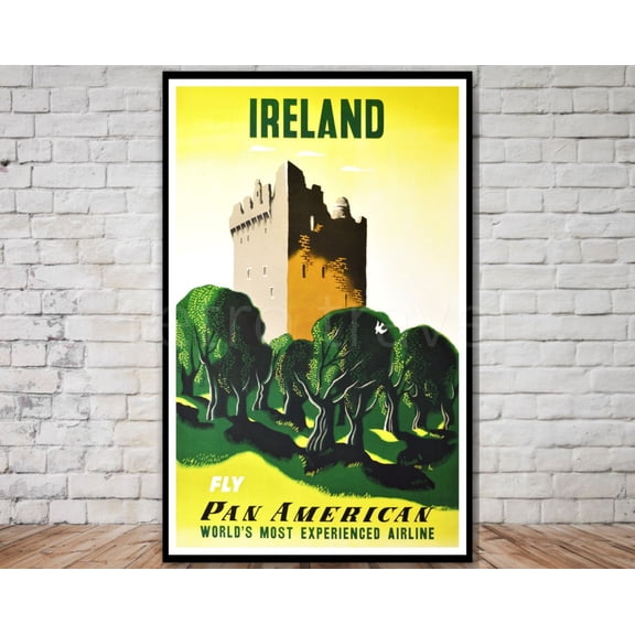 Ireland Castle Travel Poster, Unframed Paper Poster 8x10in
