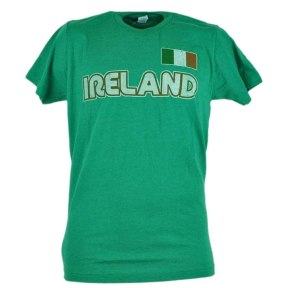 Ireland Distressed Country Flag Heather Green Tshirt Graphic Tee Irish Small