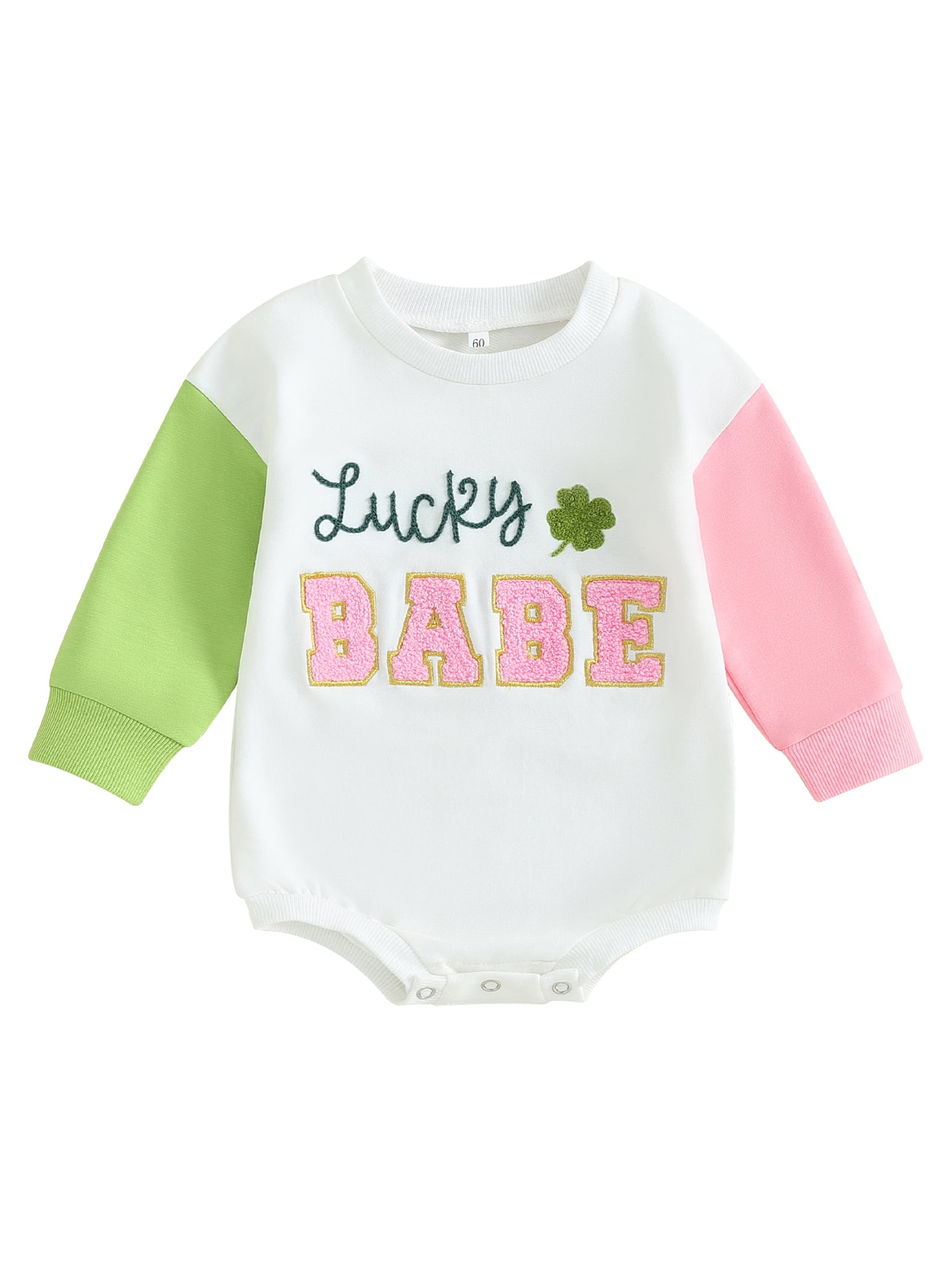 Ireland Festival Newborn Baby Girl Romper Contrast Color Long Sleeve