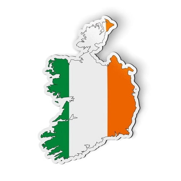 Ireland Flag Irish Country Shape - 5" Magnet for Car Locker Refrigerator