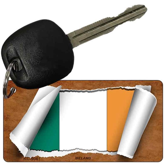 Ireland Flag Scroll Novelty Aluminum Key Chain KC-9061 3" x 1.5" Key Chain (KC)