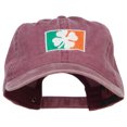thumbnail image 1 of Ireland Flag with Shamrock Embroidered Washed Cap - Maroon OSFM, 1 of 5