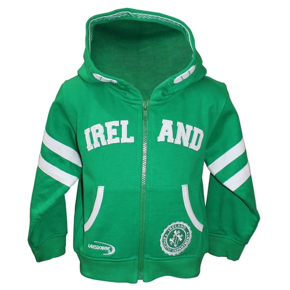 Ireland Hoodie Sweatshirt for Kid's Long Sleeved Full Zip Apparel for Babies