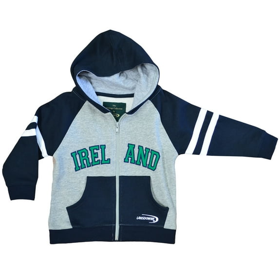 Ireland Hoodie Sweatshirt for Kid's Long Sleeved Full Zip Apparel for Toddlers