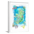 thumbnail image 1 of Art.com Ireland Illustrated Travel Map with Roads and Highlights Art Print by M. Bleichner, White Frame Wall Art, 21" x 29", 1 of 5