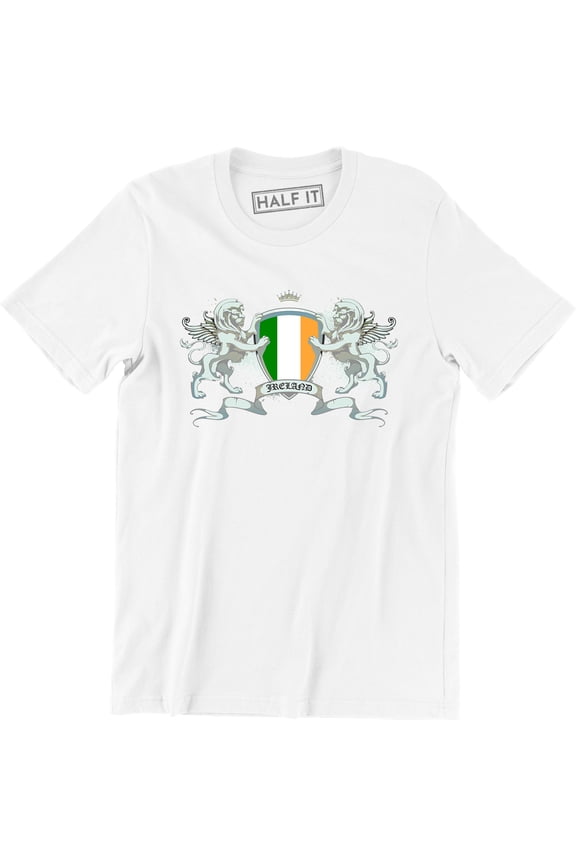 Ireland Irish Crest Flag Funny Lion Crest St. Patrick's Day -Mens T-Shirt