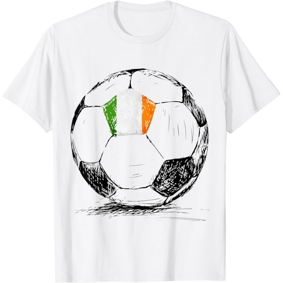 Ireland Irish Eire Flag Design on Soccer Ball Jersey T-Shirt