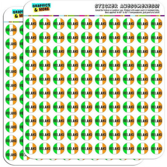 Ireland Irish Flag 200 1/2" (0.5") Planner Calendar Scrapbooking Crafting Stickers