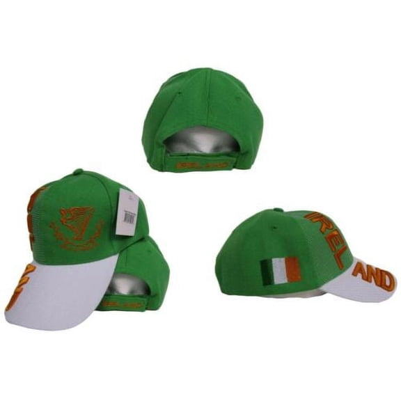 Ireland Irish Harp Erin Go Bragh Orange White Green Hat Cap 3D embroidered (RUF)