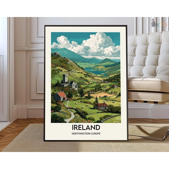 Ireland Landscape Travel Poster Unframed Paper Print
