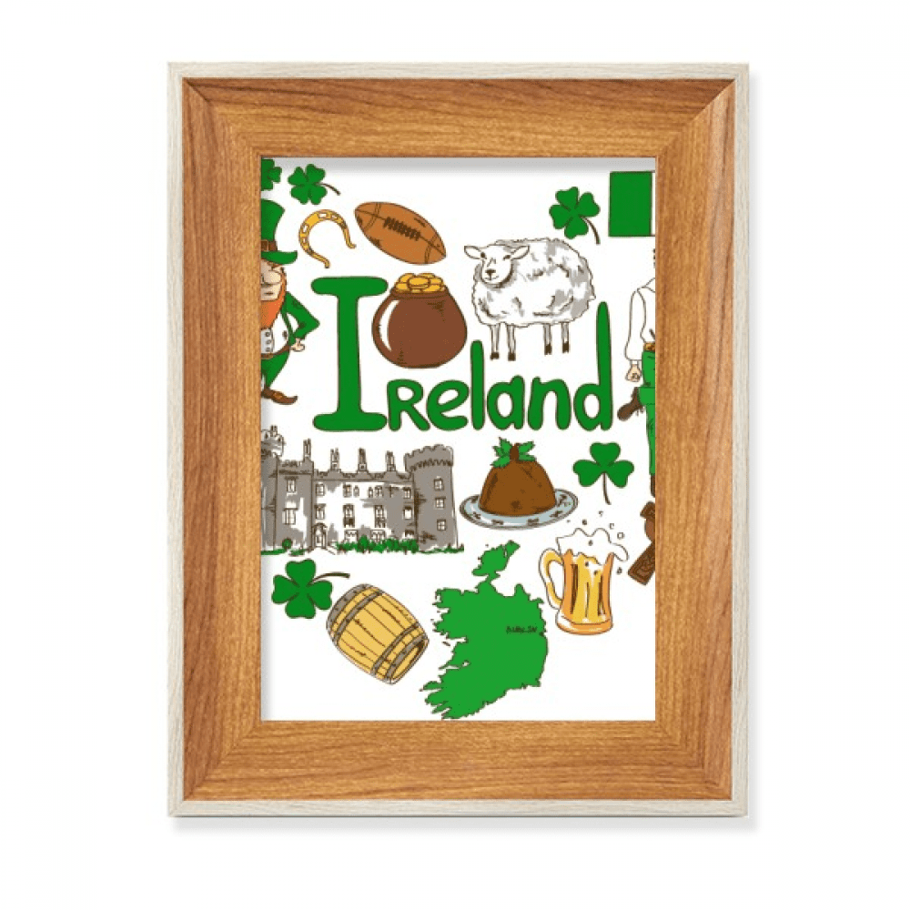 Ireland Love Heart Landscap National Flag Desktop Wooden Photo Frame ...