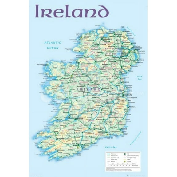 Ireland Map 2012 Poster Print (36 X 24)