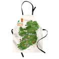 thumbnail image 1 of Ireland Map Apron, Graphic Design of Cultural Irish Elements Northern Atlantic Ocean, Unisex Kitchen Bib with Adjustable Neck for Cooking Gardening, Adult Size, Off White Olive Green, by Ambesonne, 1 of 4