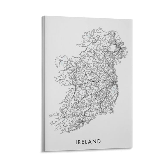 Ireland Map Art Print Canvas Wall Art Prints Poster Gifts Photo Picture Painting Posters Room Decor Home Decorative 12x18inch(30x45cm)