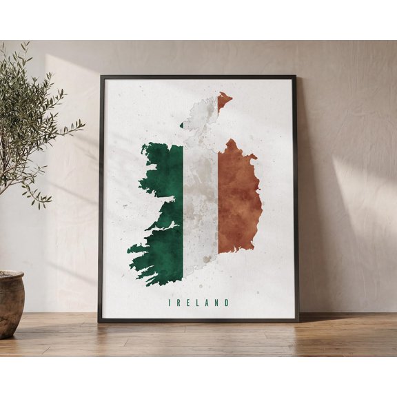 Ireland Map Flag Country Poster