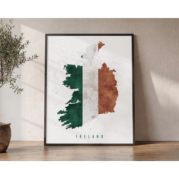 Ireland Map Flag Country Poster