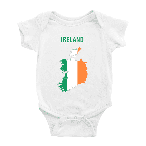 Ireland Map Flag Cute Baby Rompers (White, 6-12 Months)