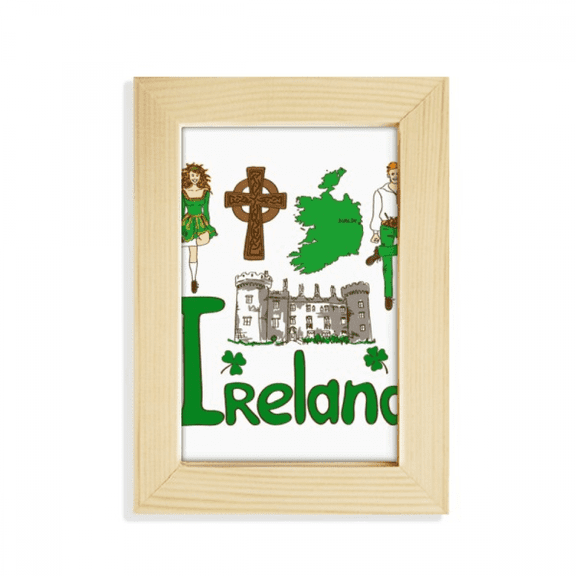 Ireland National symbol Landmark Pattern Desktop Display Photo Frame Picture Art Painting 5x7 inch