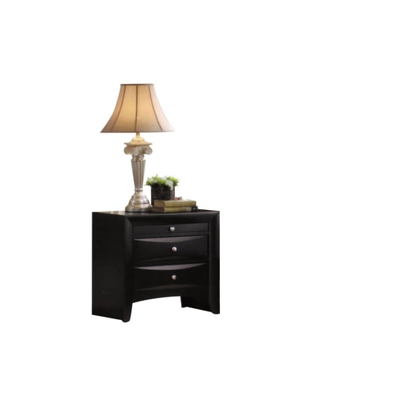 Ireland Nightstand Black - Bedroom Side Table with Drawers, Modern End Table with Storage, 20 Inch Wood Nightstand for Bedside, Living Room