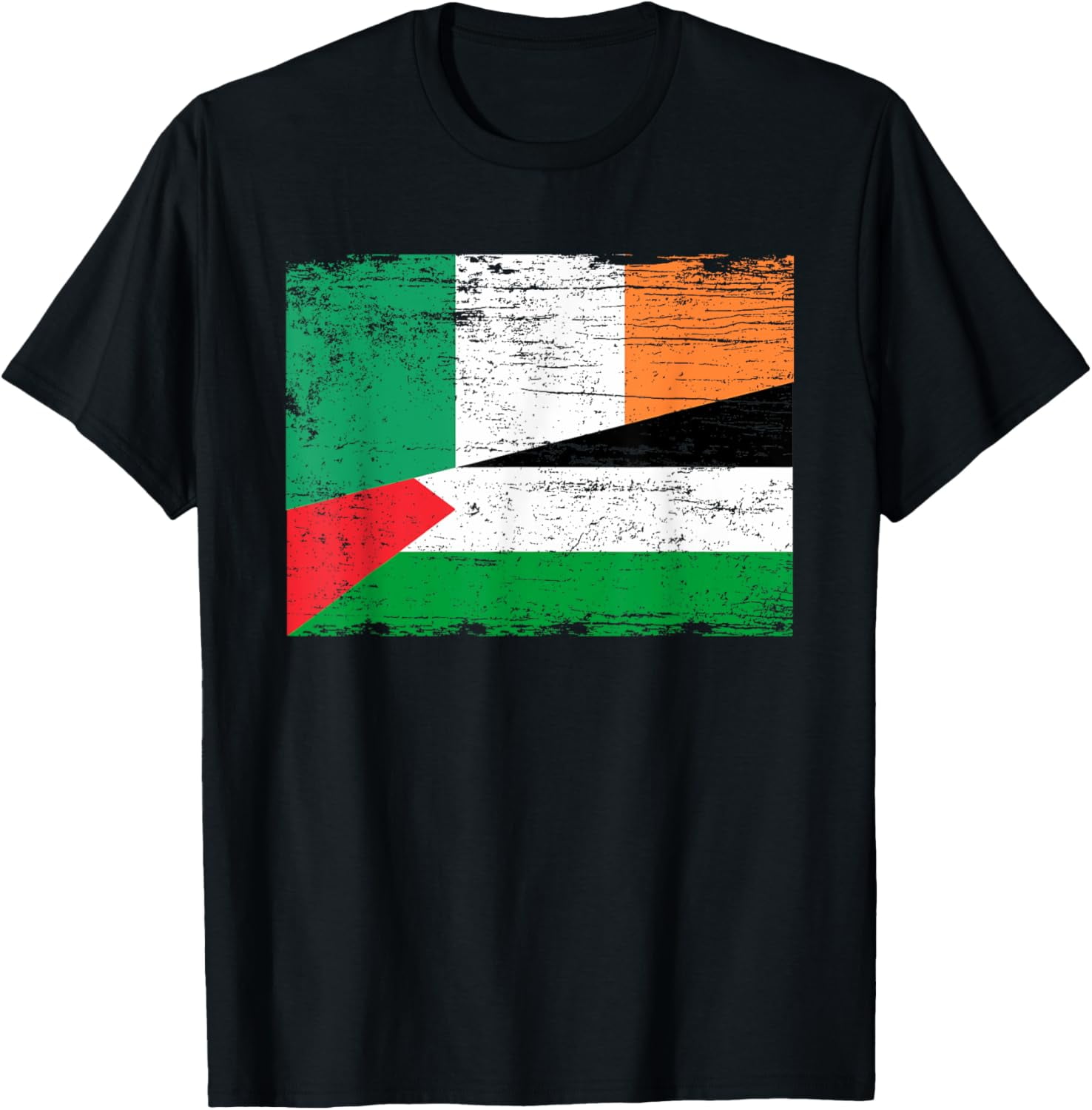 Ireland Palestine Flags Half Irish Half Palestinian TShirt
