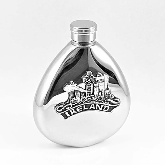 Ireland Pewter Whiskey Flask